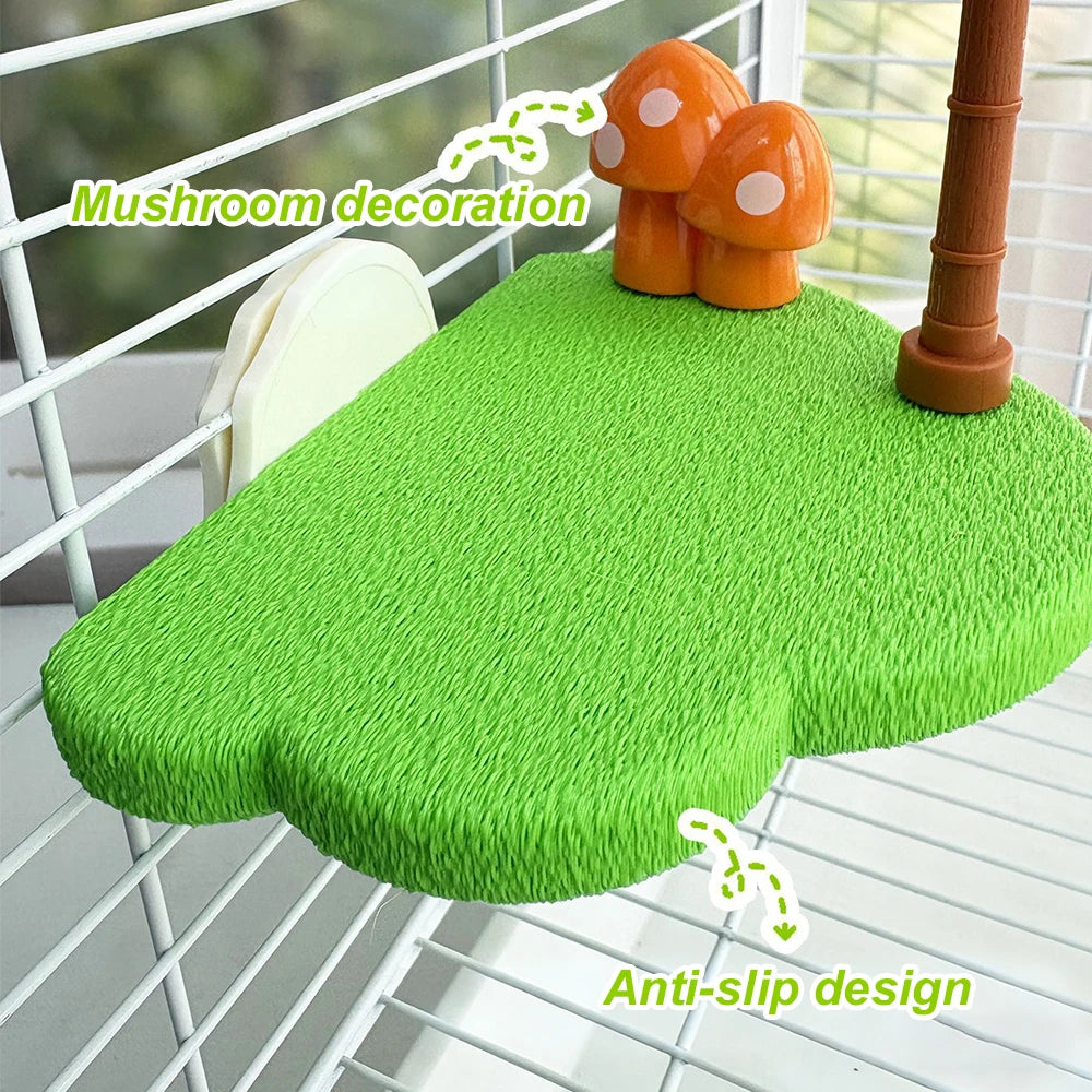 Tropical Bird Perch Platform Bell Ball Palm Tree Interactive Toy