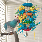 Bird Parrot Toys Colorful Paper Silk Hanging Cage Bird