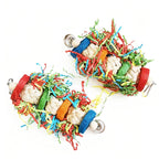 Bird Parrot Toys Colorful Paper Silk Hanging Cage Bird