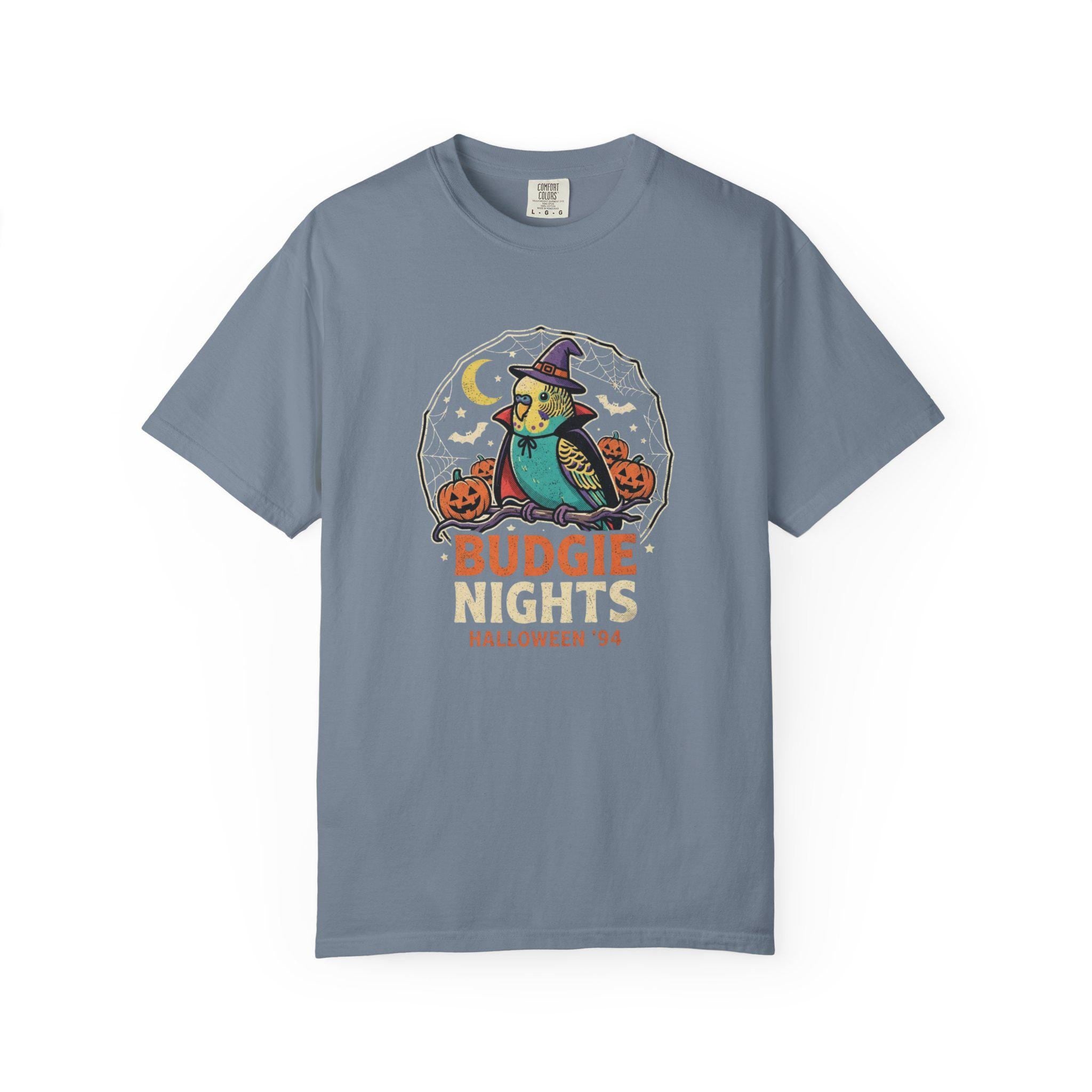 Budgie Halloween Shirt, Funny Parakeet Spooky Night Tee, Cute Budgerigar Witch Hat Costume, Bird Lover Gift, Autumn Spooky Season Apparel