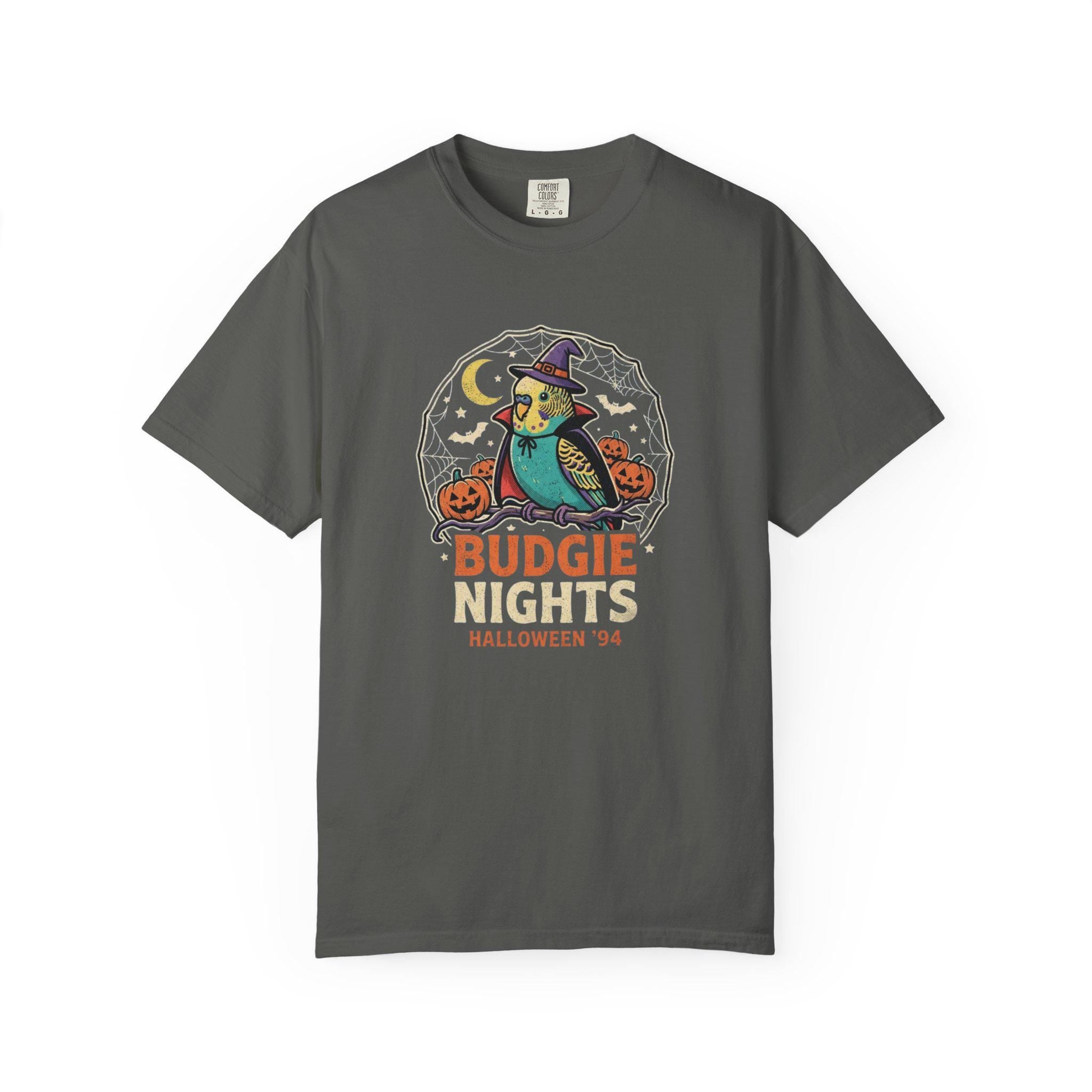 Budgie Halloween Shirt, Funny Parakeet Spooky Night Tee, Cute Budgerigar Witch Hat Costume, Bird Lover Gift, Autumn Spooky Season Apparel