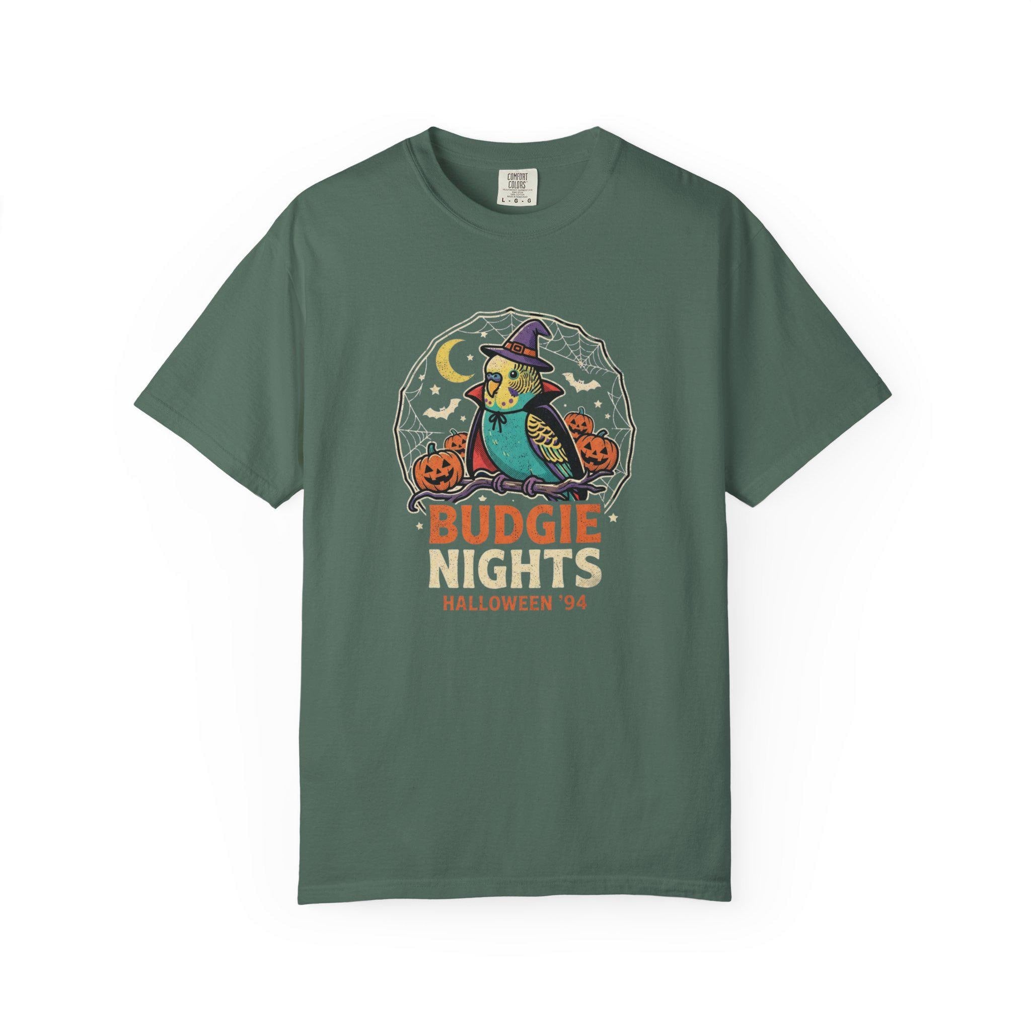 Budgie Halloween Shirt, Funny Parakeet Spooky Night Tee, Cute Budgerigar Witch Hat Costume, Bird Lover Gift, Autumn Spooky Season Apparel