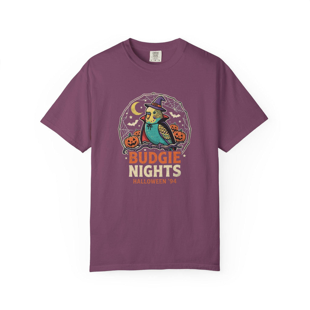 Budgie Halloween Shirt, Funny Parakeet Spooky Night Tee, Cute Budgerigar Witch Hat Costume, Bird Lover Gift, Autumn Spooky Season Apparel