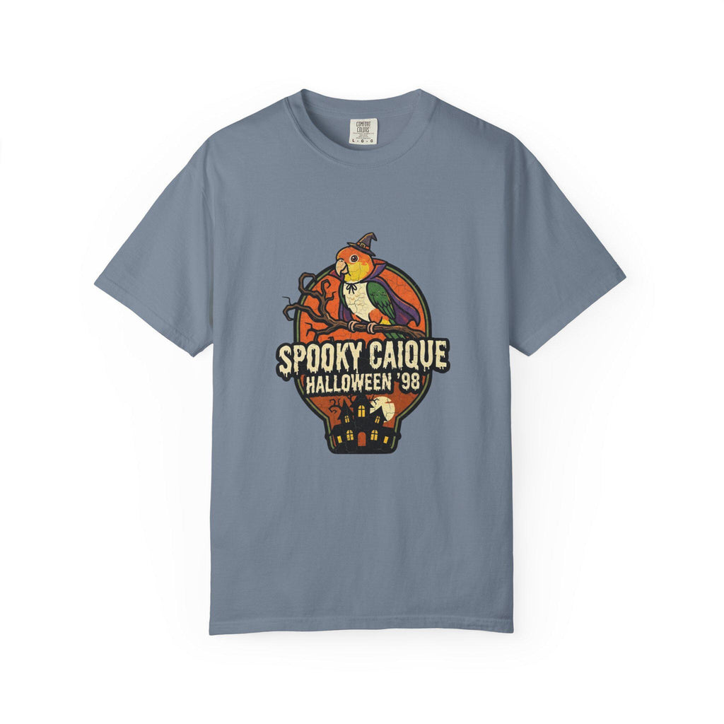 Spooky Caique Halloween T-Shirt, Cute Parrot Haunted House Graphic, Funny Bird Lover Gift, Bird Mom Fall Tee, Caique Parrot Costume