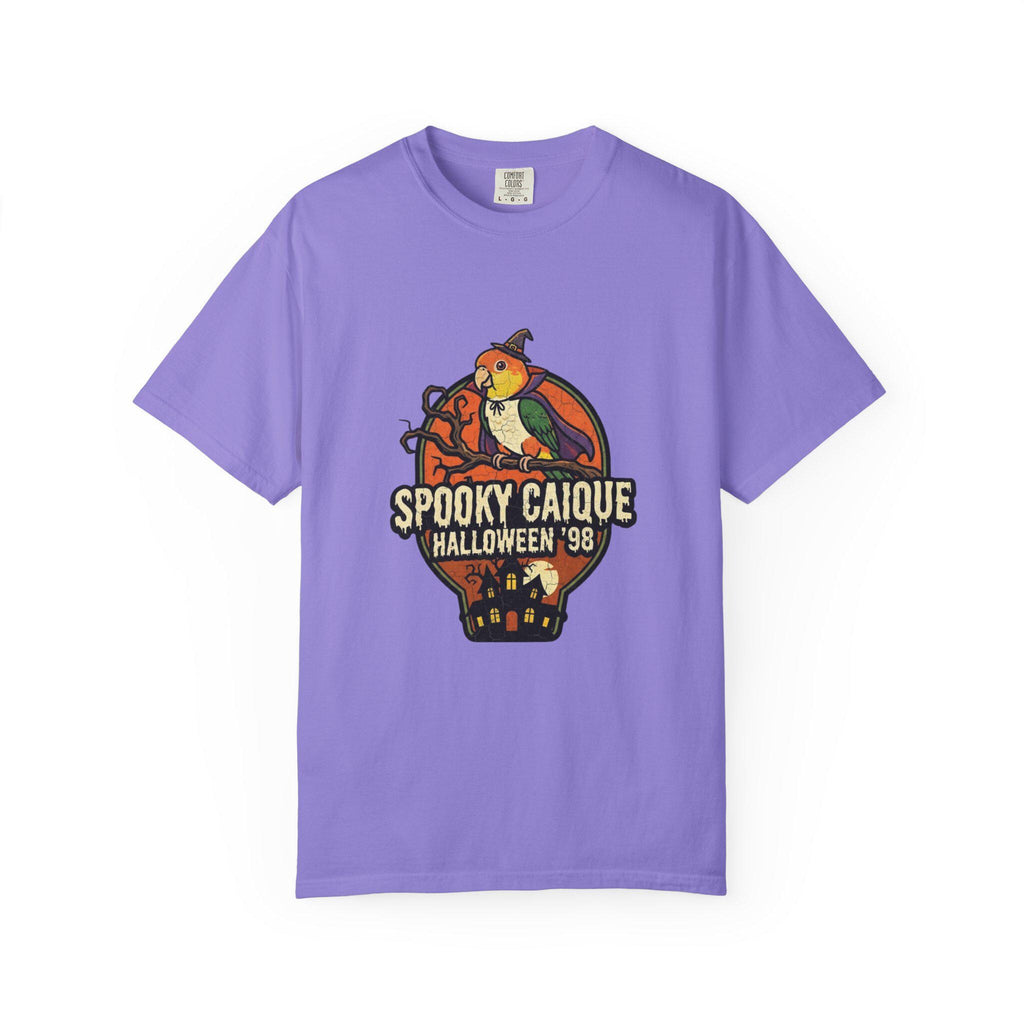 Spooky Caique Halloween T-Shirt, Cute Parrot Haunted House Graphic, Funny Bird Lover Gift, Bird Mom Fall Tee, Caique Parrot Costume