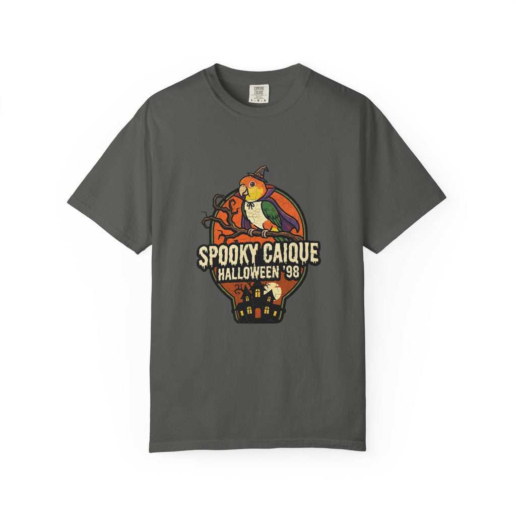 Spooky Caique Halloween T-Shirt, Cute Parrot Haunted House Graphic, Funny Bird Lover Gift, Bird Mom Fall Tee, Caique Parrot Costume