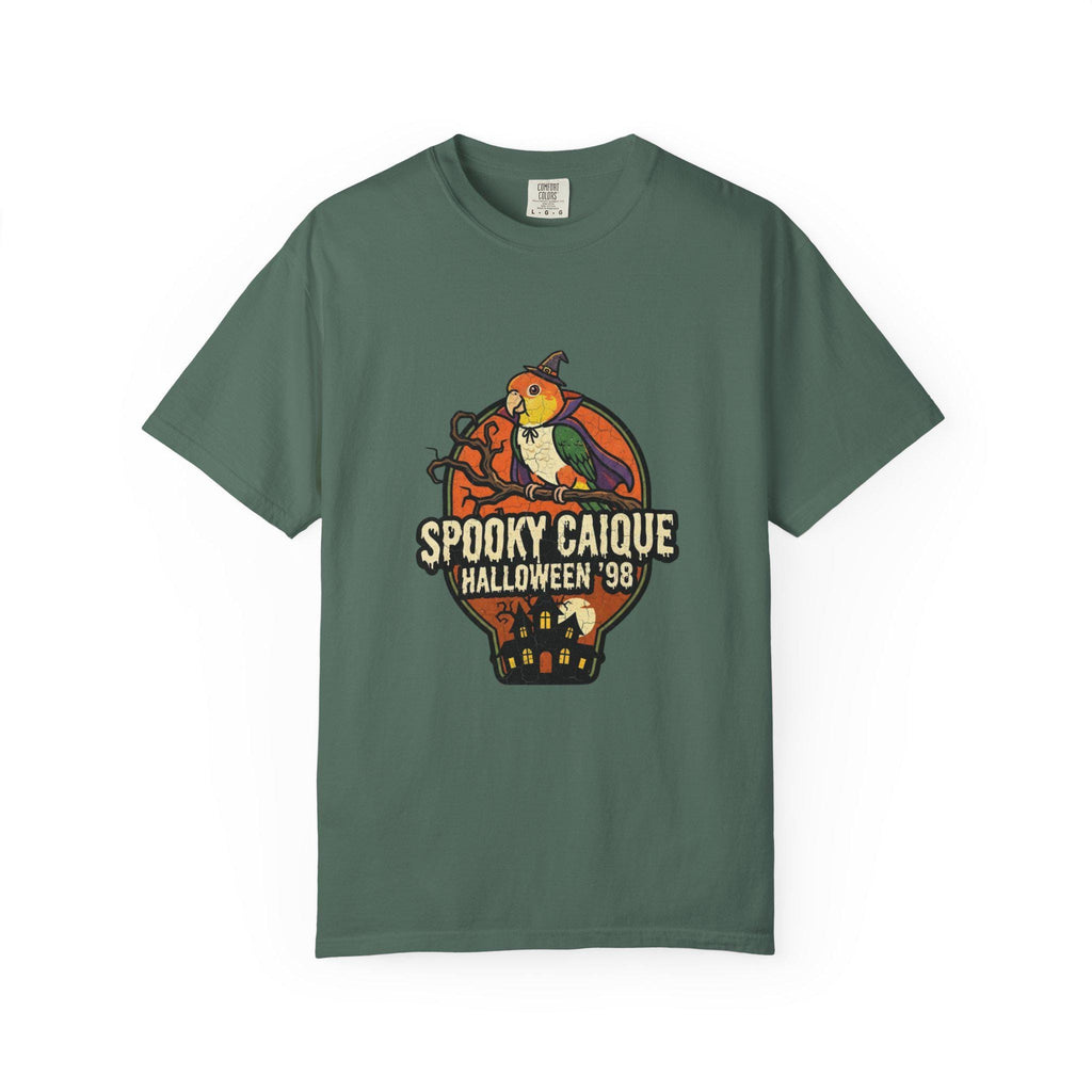 Spooky Caique Halloween T-Shirt, Cute Parrot Haunted House Graphic, Funny Bird Lover Gift, Bird Mom Fall Tee, Caique Parrot Costume