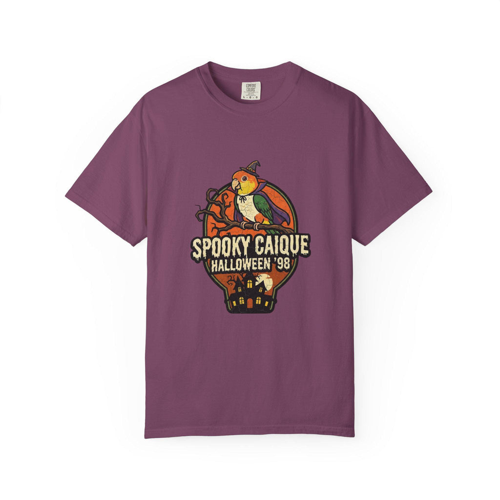 Spooky Caique Halloween T-Shirt, Cute Parrot Haunted House Graphic, Funny Bird Lover Gift, Bird Mom Fall Tee, Caique Parrot Costume
