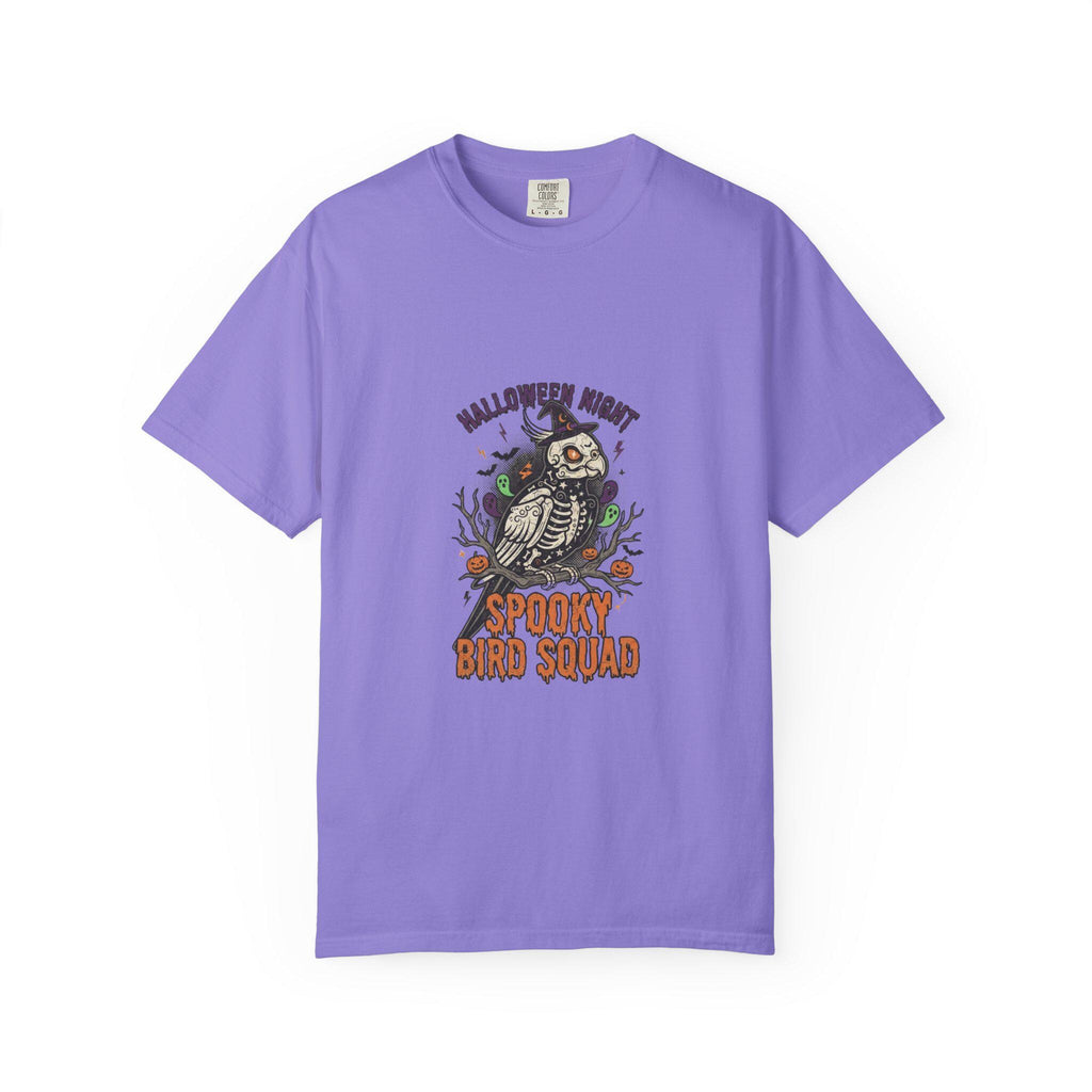 Spooky Bird Squad Halloween Shirt, Funny Skeleton Parrot Tee, Cute Bird Lover Gift, Spooky Season Graphic Tee, Halloween Party Apparel