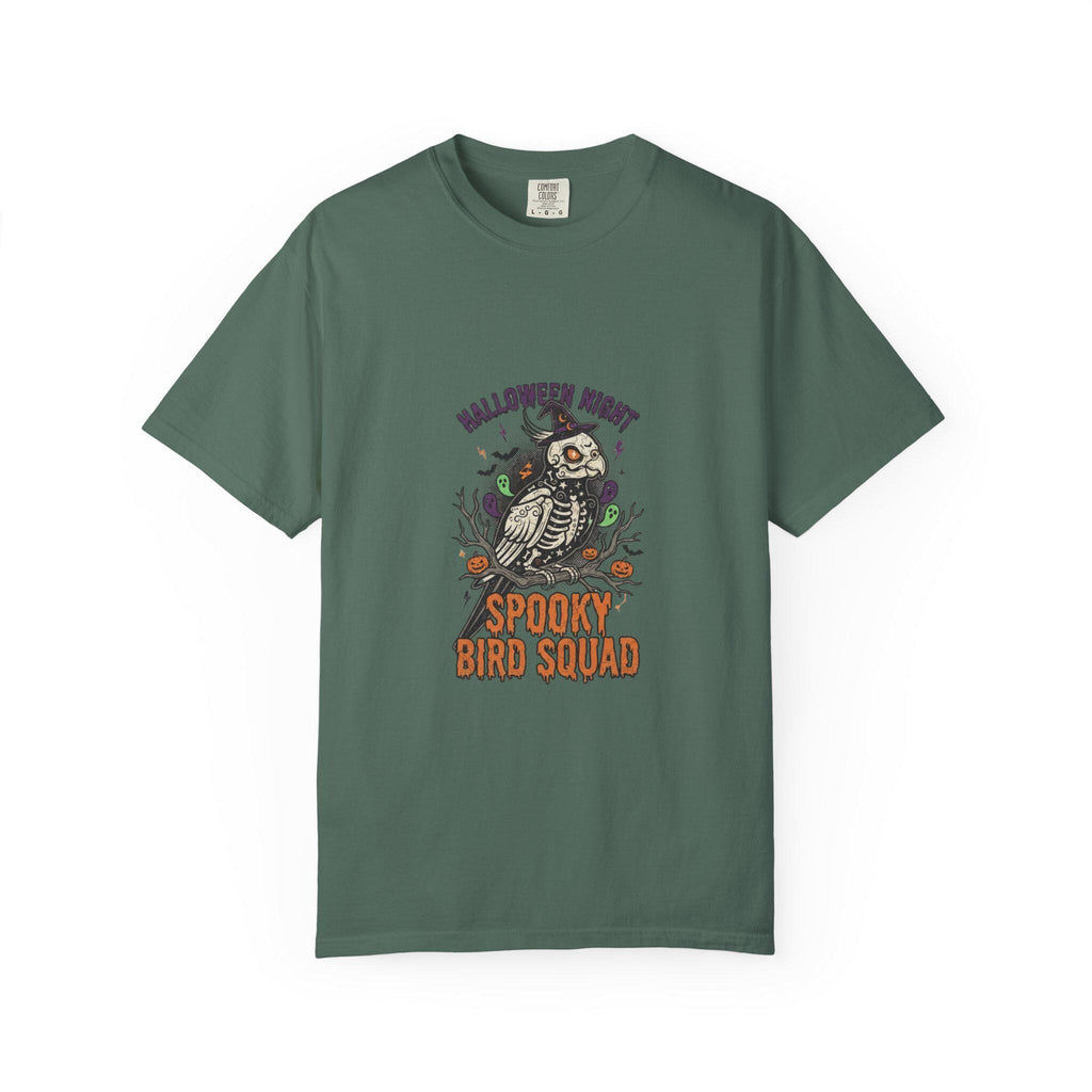 Spooky Bird Squad Halloween Shirt, Funny Skeleton Parrot Tee, Cute Bird Lover Gift, Spooky Season Graphic Tee, Halloween Party Apparel