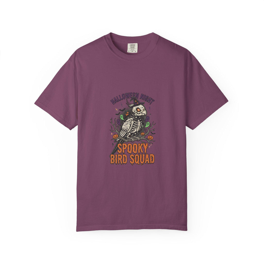 Spooky Bird Squad Halloween Shirt, Funny Skeleton Parrot Tee, Cute Bird Lover Gift, Spooky Season Graphic Tee, Halloween Party Apparel