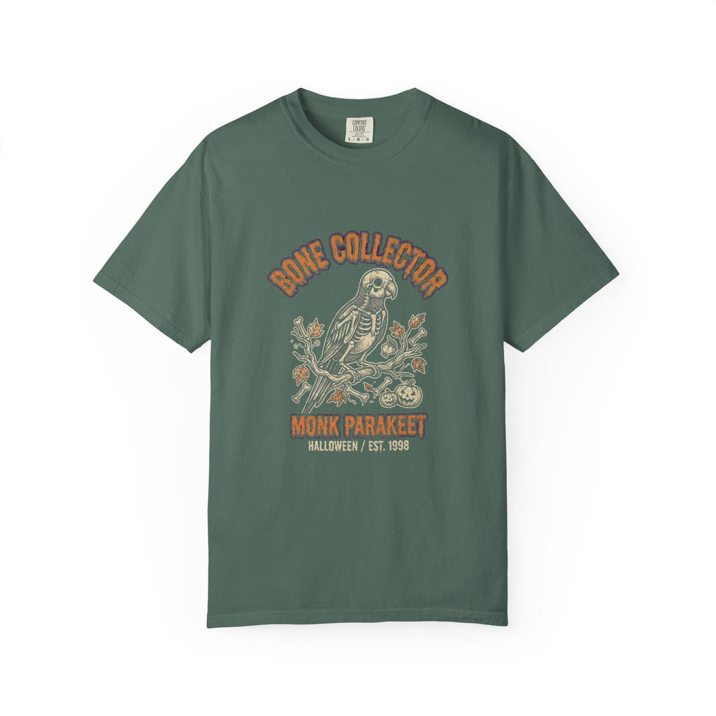 Monk Parakeet Bone Collector Shirt, Funny Quaker Parrot Halloween Tee, Spooky Bird Anatomy Gift, Cute Bird Lover Apparel, Parrot Skeleton