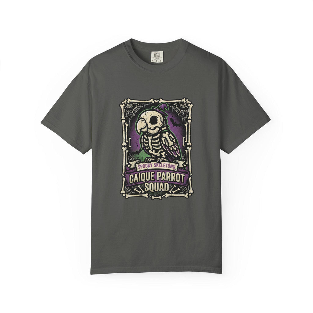 Caique Parrot Halloween Shirt, Spooky Skeletons Bird Squad Tee, Cute Caique Lover Gift, Funny Parrot Anatomy Apparel, Gothic Bird Owner Gift