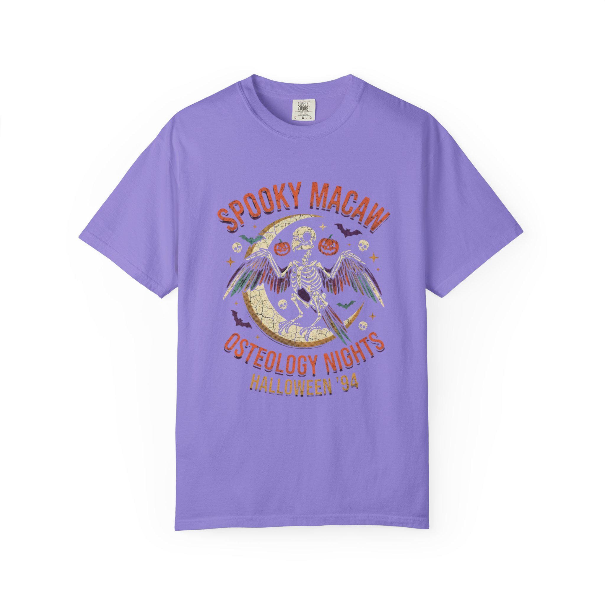 Spooky Macaw Halloween Shirt, Osteology Nights Parrot Tee, Funny Bird Skeleton Gift, Macaw Lover Apparel, Gothic Bird Graphic, Spooky Season