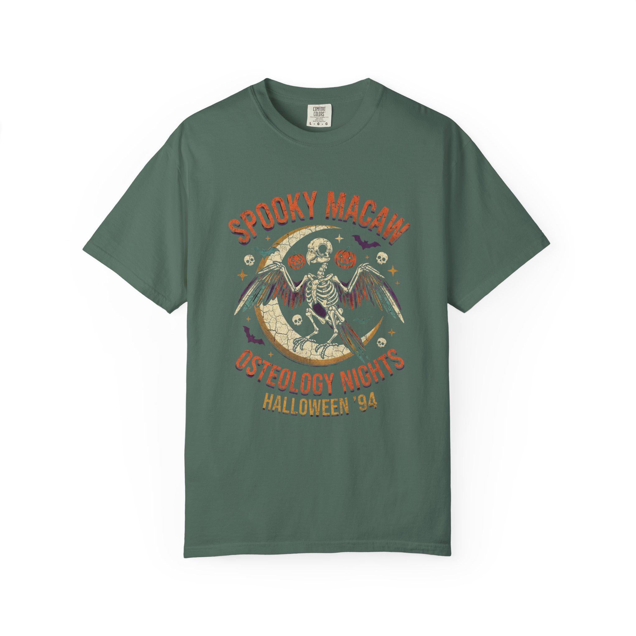 Spooky Macaw Halloween Shirt, Osteology Nights Parrot Tee, Funny Bird Skeleton Gift, Macaw Lover Apparel, Gothic Bird Graphic, Spooky Season