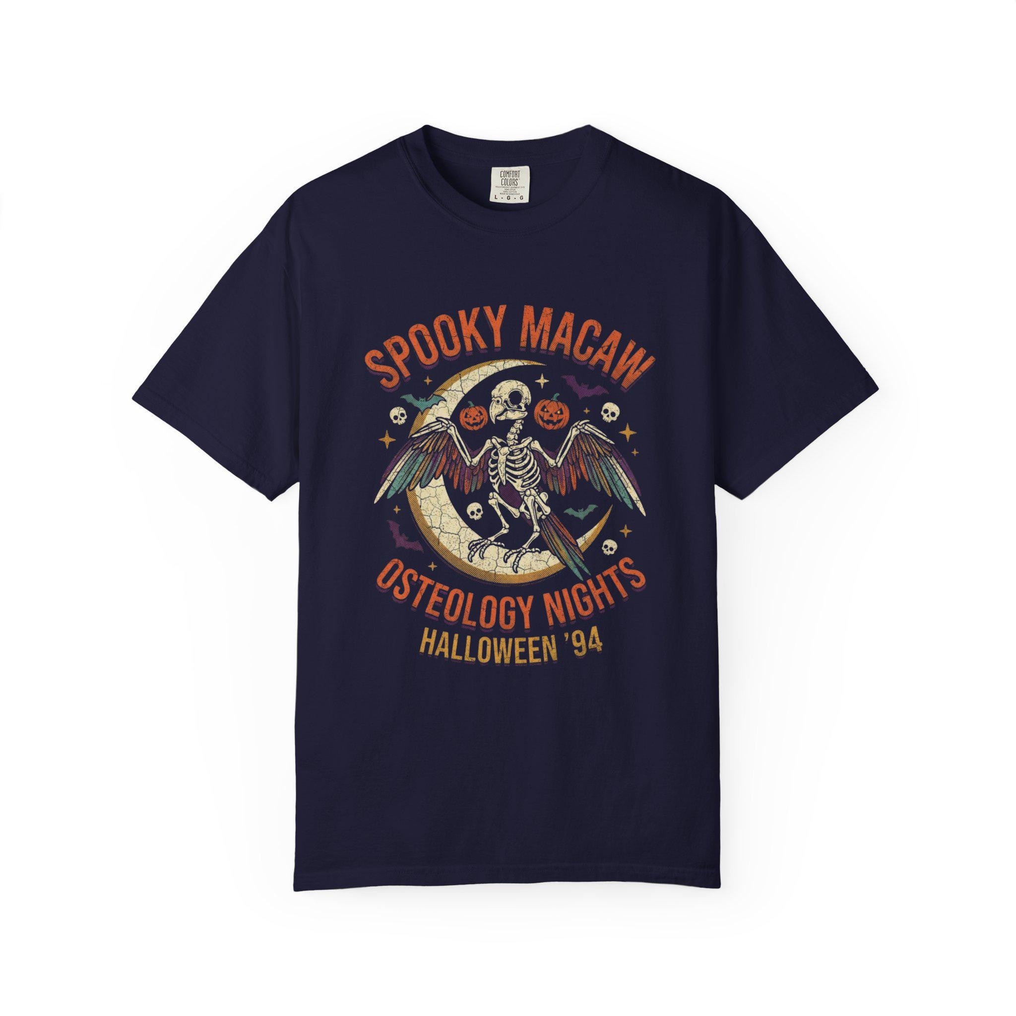 Spooky Macaw Halloween Shirt, Osteology Nights Parrot Tee, Funny Bird Skeleton Gift, Macaw Lover Apparel, Gothic Bird Graphic, Spooky Season