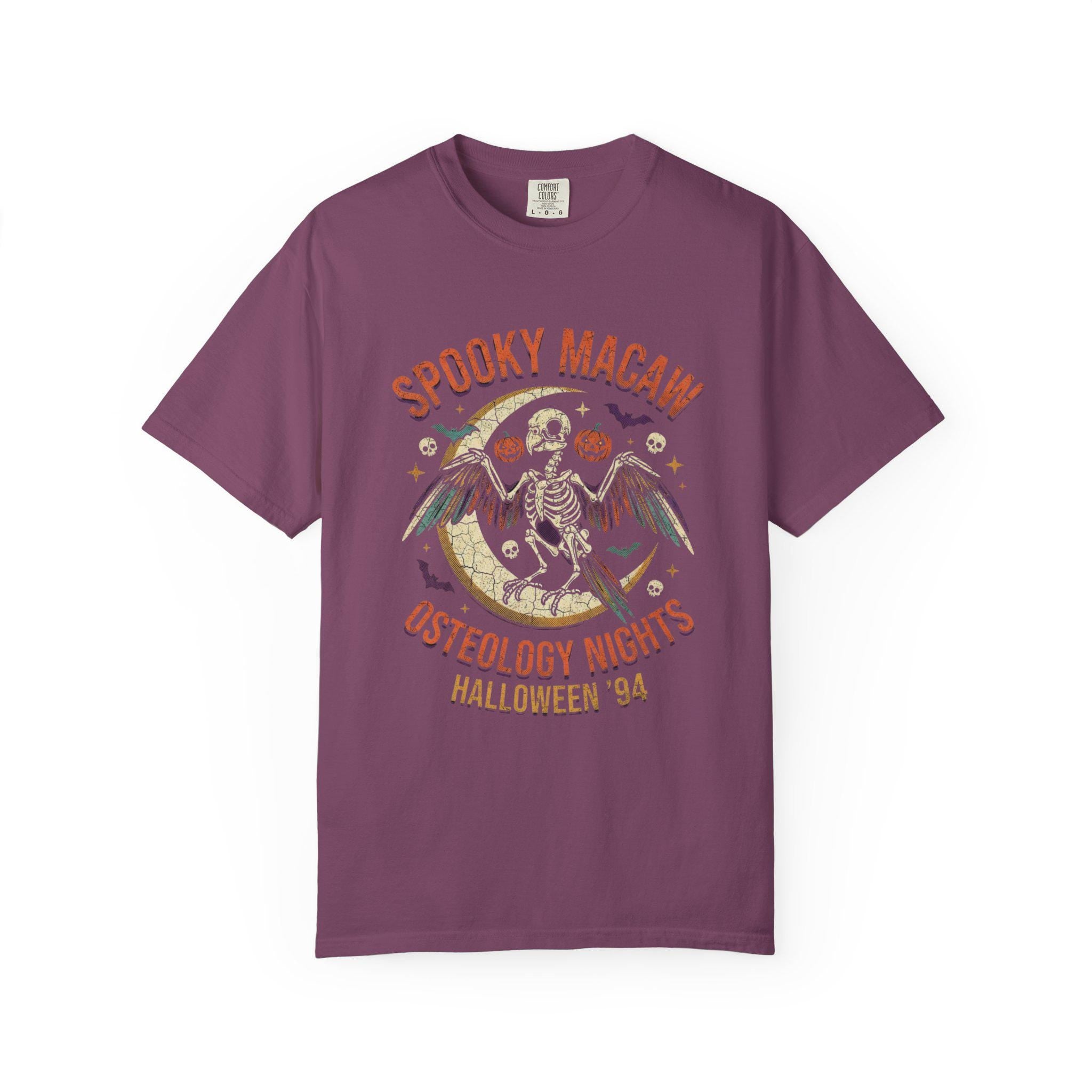 Spooky Macaw Halloween Shirt, Osteology Nights Parrot Tee, Funny Bird Skeleton Gift, Macaw Lover Apparel, Gothic Bird Graphic, Spooky Season