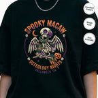Spooky Macaw Shirt, Osteology Nights Halloween Tee, Funny Parrot Anatomy Gift, Macaw Lover Apparel, Bird Skeleton Graphic, Spooky Season Top