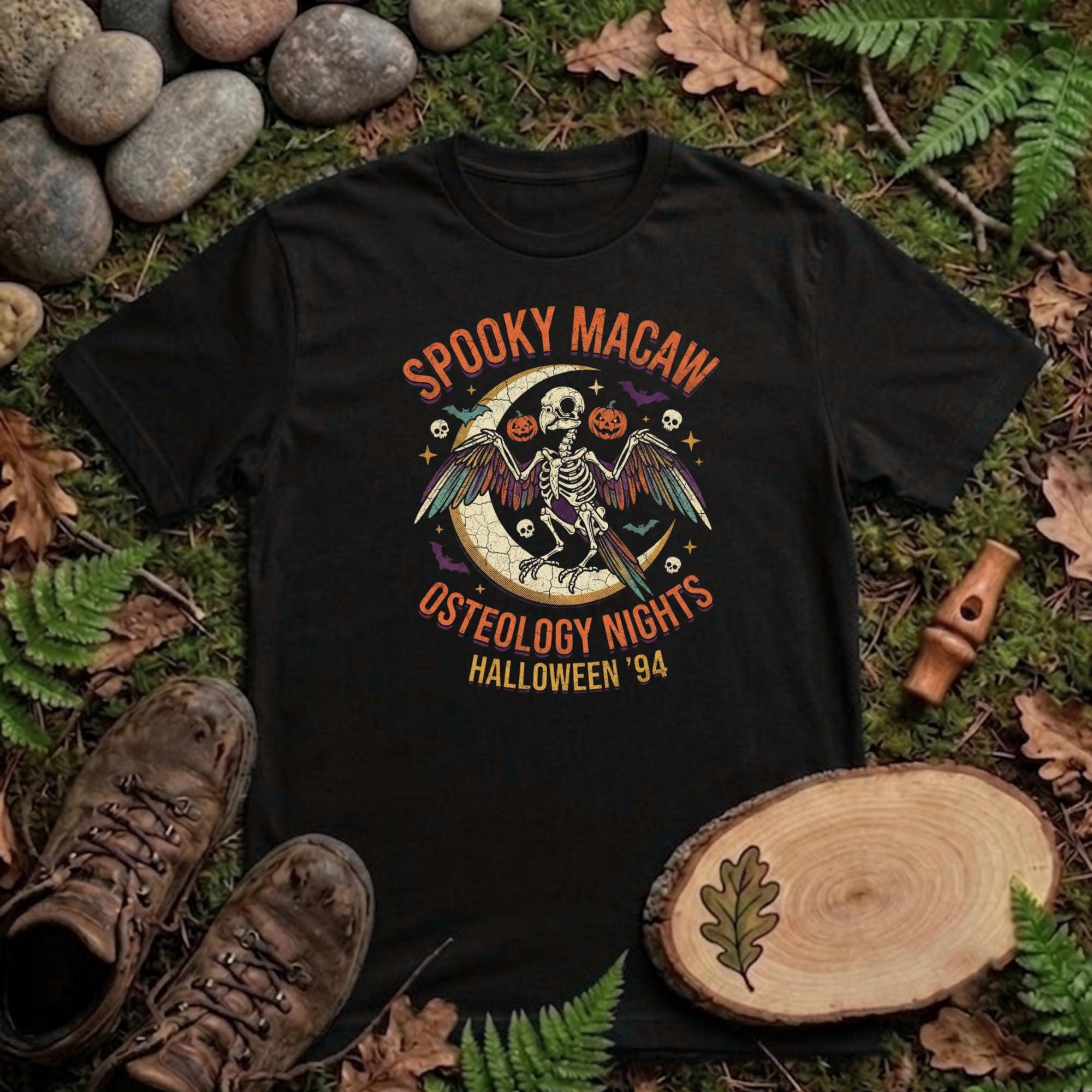 Spooky Macaw Halloween Shirt, Osteology Nights Parrot Tee, Funny Bird Skeleton Gift, Macaw Lover Apparel, Gothic Bird Graphic, Spooky Season