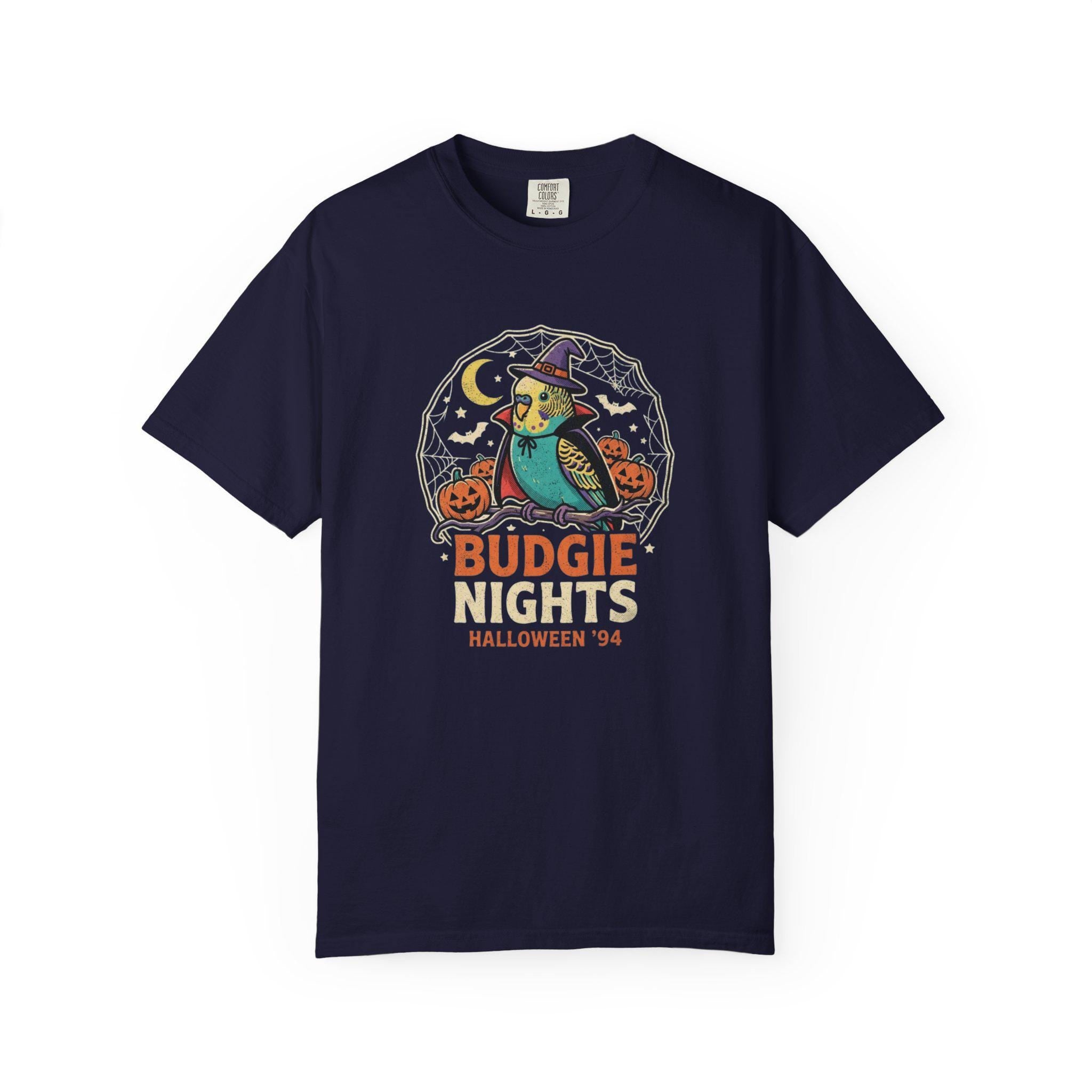 Budgie Halloween Shirt, Funny Parakeet Spooky Night Tee, Cute Budgerigar Witch Hat Costume, Bird Lover Gift, Autumn Spooky Season Apparel