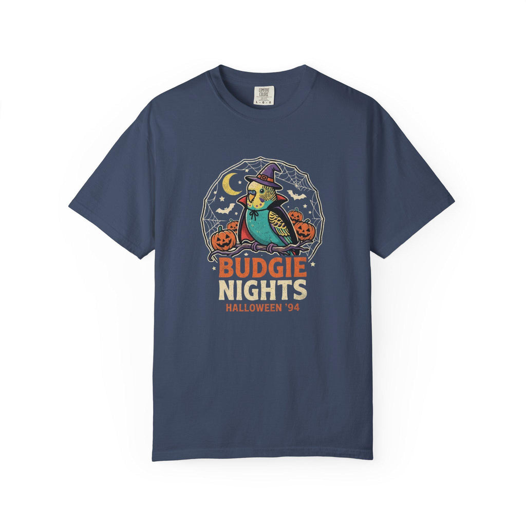 Budgie Halloween Shirt, Funny Parakeet Spooky Night Tee, Cute Budgerigar Witch Hat Costume, Bird Lover Gift, Autumn Spooky Season Apparel