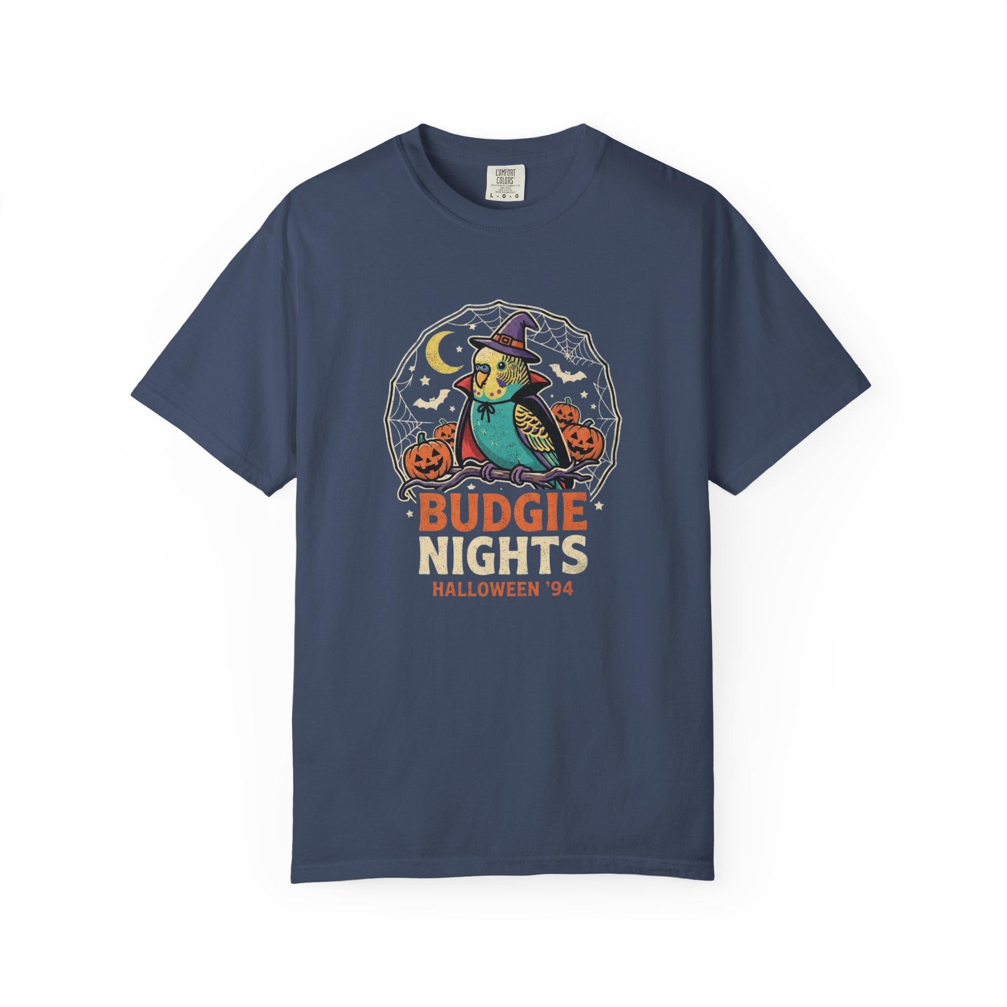 Budgie Halloween Shirt, Funny Parakeet Spooky Night Tee, Cute Budgerigar Witch Hat Costume, Bird Lover Gift, Autumn Spooky Season Apparel