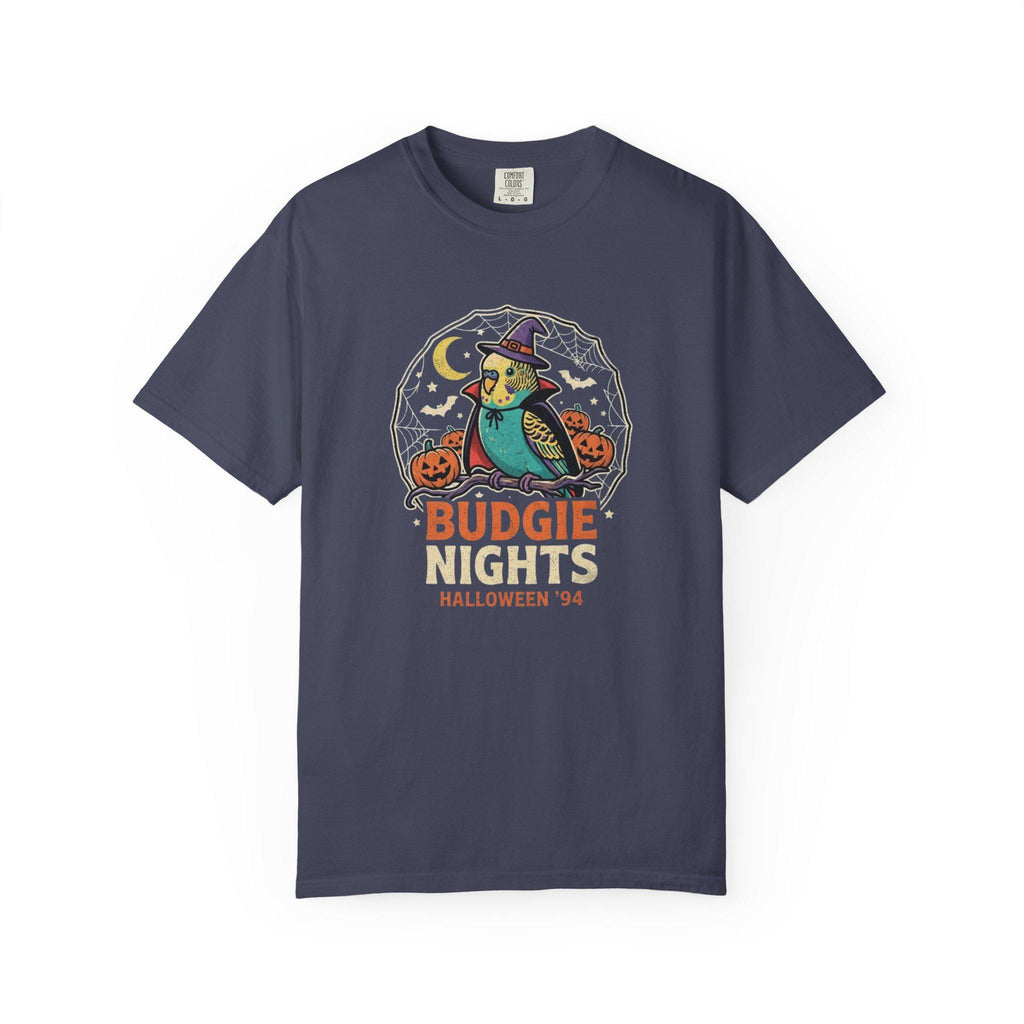 Budgie Halloween Shirt, Funny Parakeet Spooky Night Tee, Cute Budgerigar Witch Hat Costume, Bird Lover Gift, Autumn Spooky Season Apparel
