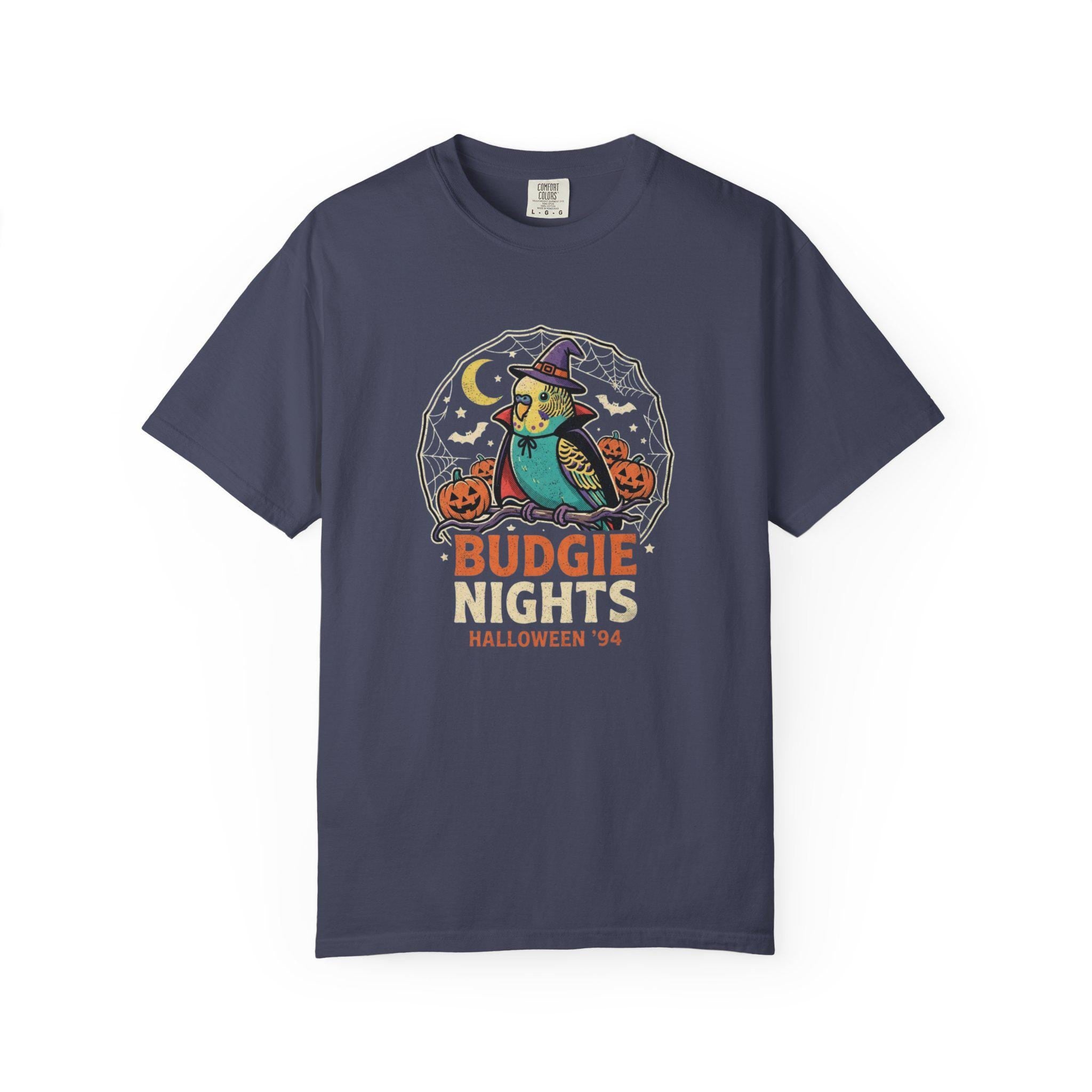 Budgie Halloween Shirt, Funny Parakeet Spooky Night Tee, Cute Budgerigar Witch Hat Costume, Bird Lover Gift, Autumn Spooky Season Apparel
