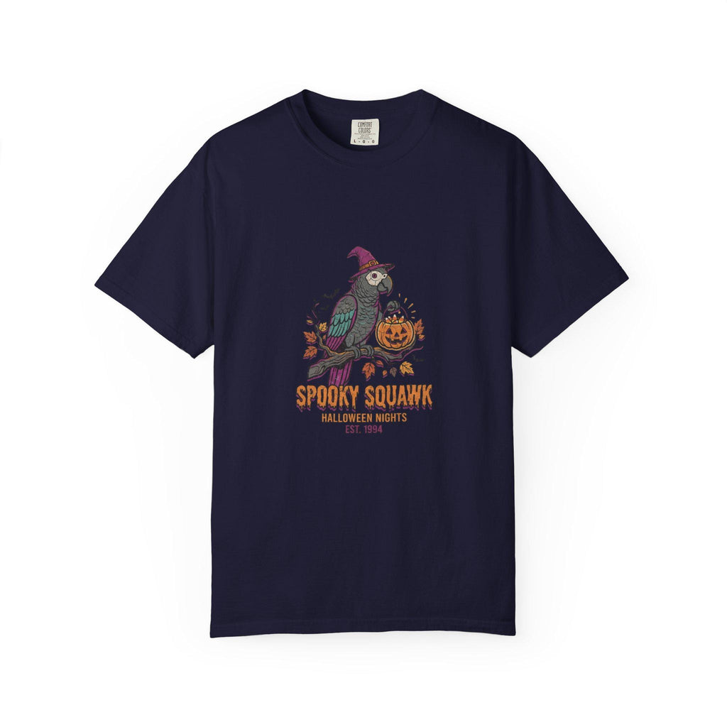African Grey Parrot Halloween T-Shirt, Funny Spooky Squawk Bird Lover Gift, Cute Witch Hat Parrot Costume, Bird Mom Fall Graphic Tee