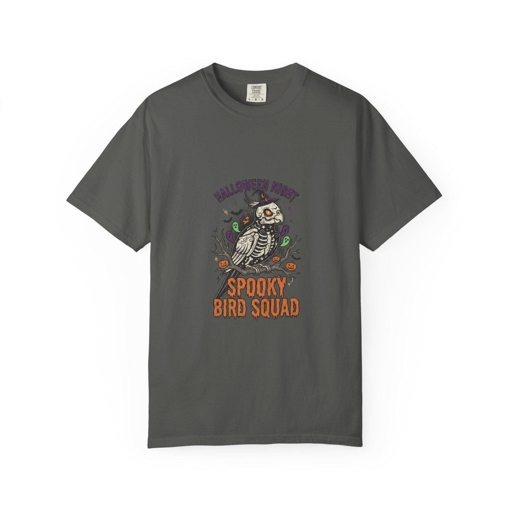 Spooky Bird Squad Halloween Shirt, Funny Skeleton Parrot Tee, Cute Bird Lover Gift, Spooky Season Graphic Tee, Halloween Party Apparel