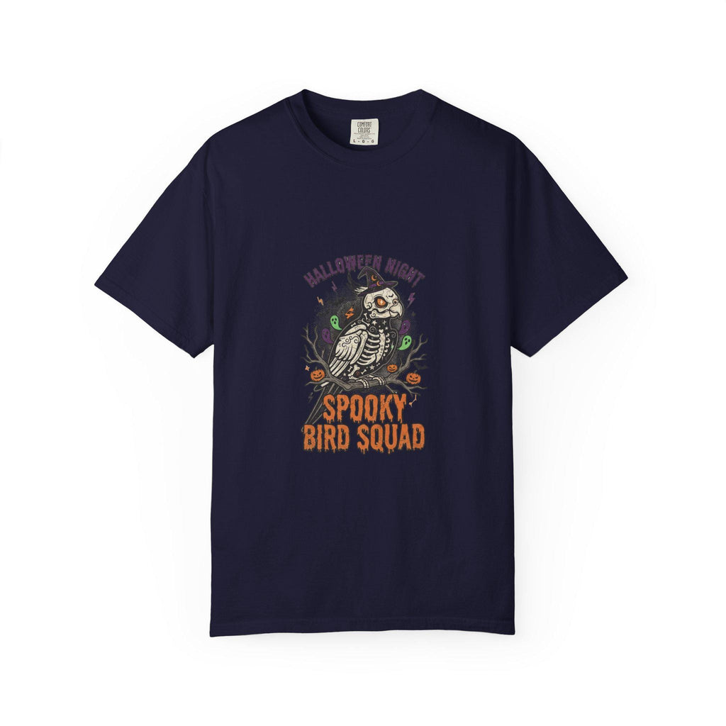 Spooky Bird Squad Halloween Shirt, Funny Skeleton Parrot Tee, Cute Bird Lover Gift, Spooky Season Graphic Tee, Halloween Party Apparel