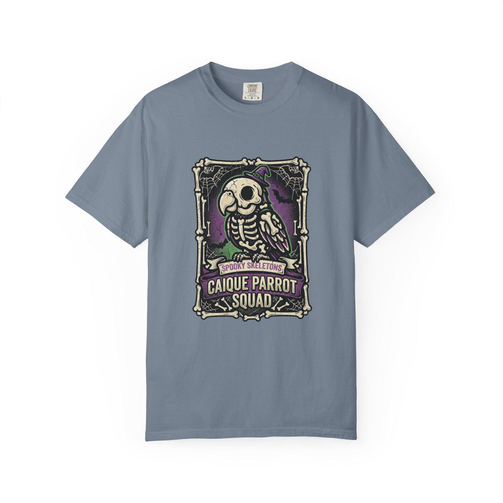 Caique Parrot Halloween Shirt, Spooky Skeletons Bird Squad Tee, Cute Caique Lover Gift, Funny Parrot Anatomy Apparel, Gothic Bird Owner Gift