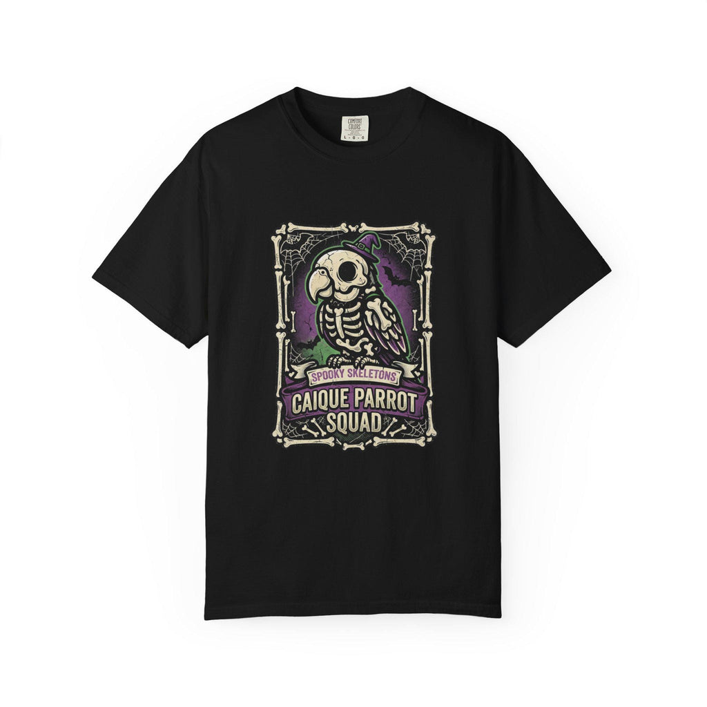 Caique Parrot Halloween Shirt, Spooky Skeletons Bird Squad Tee, Cute Caique Lover Gift, Funny Parrot Anatomy Apparel, Gothic Bird Owner Gift