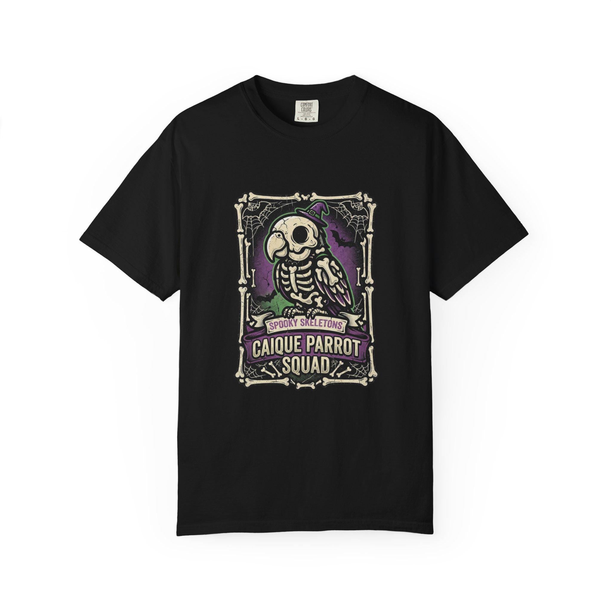 Caique Parrot Halloween Shirt, Spooky Skeletons Bird Squad Tee, Cute Caique Lover Gift, Funny Parrot Anatomy Apparel, Gothic Bird Owner Gift