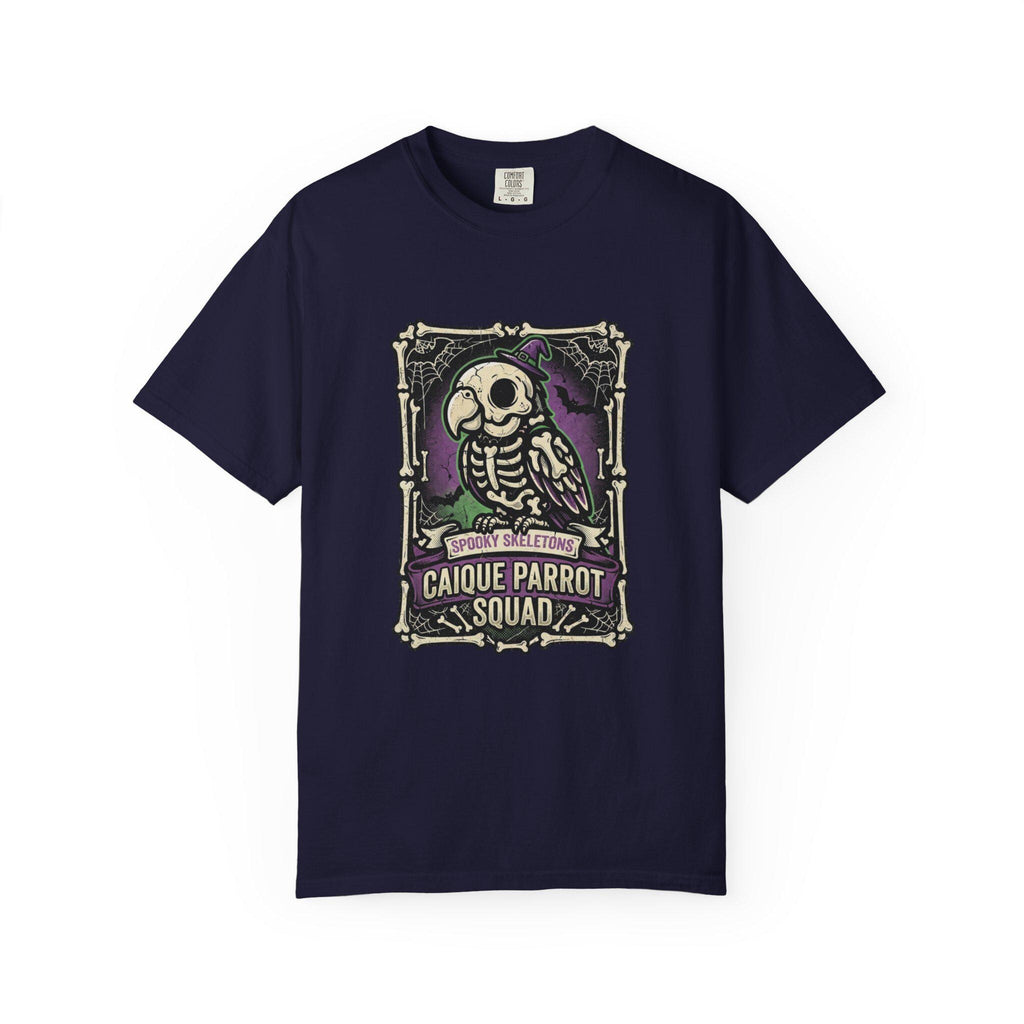 Caique Parrot Halloween Shirt, Spooky Skeletons Bird Squad Tee, Cute Caique Lover Gift, Funny Parrot Anatomy Apparel, Gothic Bird Owner Gift