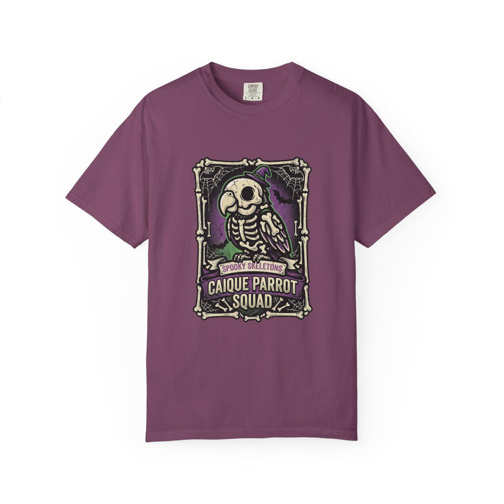 Caique Parrot Halloween Shirt, Spooky Skeletons Bird Squad Tee, Cute Caique Lover Gift, Funny Parrot Anatomy Apparel, Gothic Bird Owner Gift