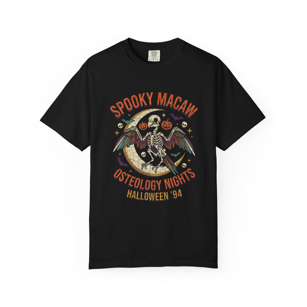 Spooky Macaw Halloween Shirt, Osteology Nights Parrot Tee, Funny Bird Skeleton Gift, Macaw Lover Apparel, Gothic Bird Graphic, Spooky Season