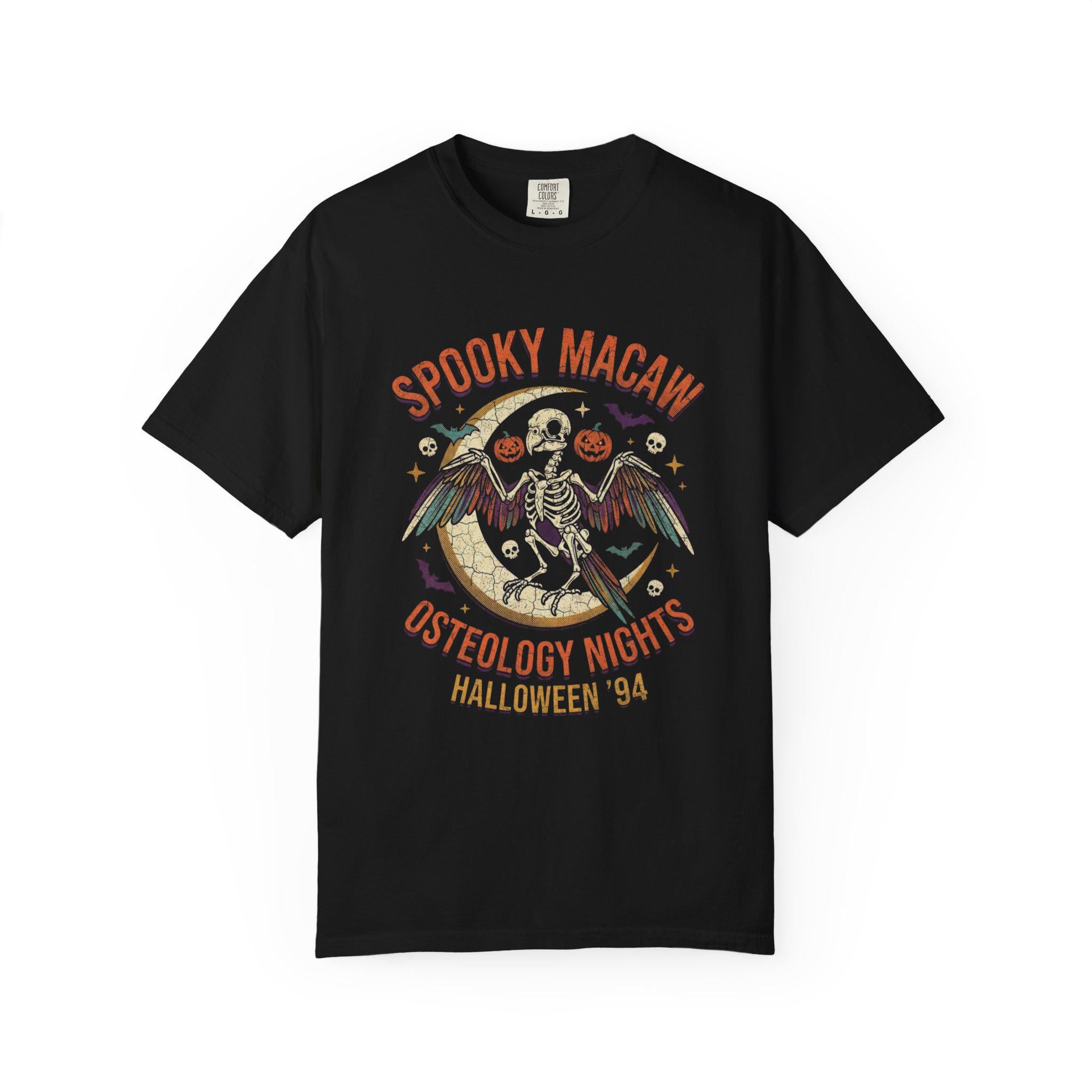 Spooky Macaw Halloween Shirt, Osteology Nights Parrot Tee, Funny Bird Skeleton Gift, Macaw Lover Apparel, Gothic Bird Graphic, Spooky Season