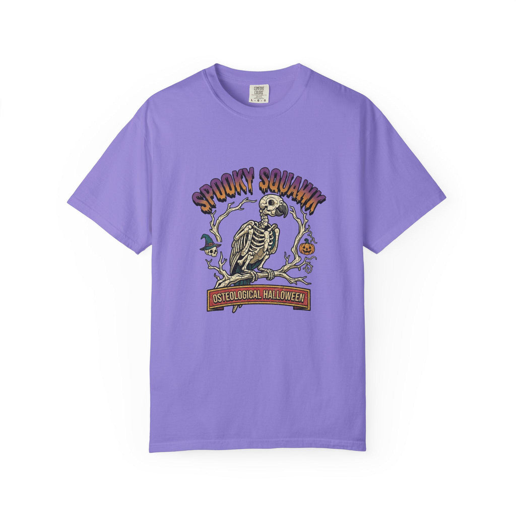 Spooky Squawk Halloween Shirt, Osteological Halloween Parrot Tee, Funny Bird Skeleton Gift, Bird Lover Apparel, Gothic Parrot Anatomy