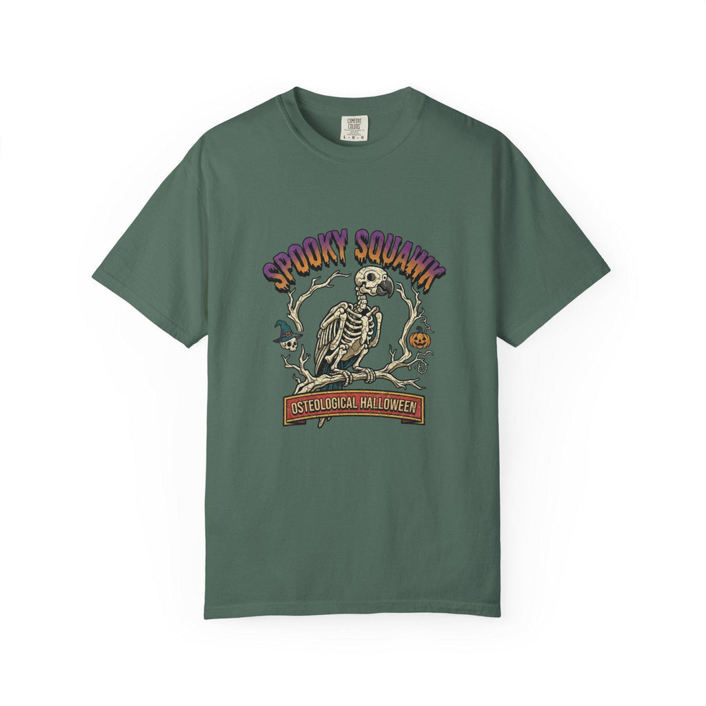 Spooky Squawk Halloween Shirt, Osteological Halloween Parrot Tee, Funny Bird Skeleton Gift, Bird Lover Apparel, Gothic Parrot Anatomy