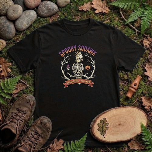 Cockatoo Skeleton Halloween Shirt, Funny Spooky Squawk Parrot Tee, Cute Bird Anatomy Gift, Gothic Cockatoo Apparel, Bird Lover Fall Outfit